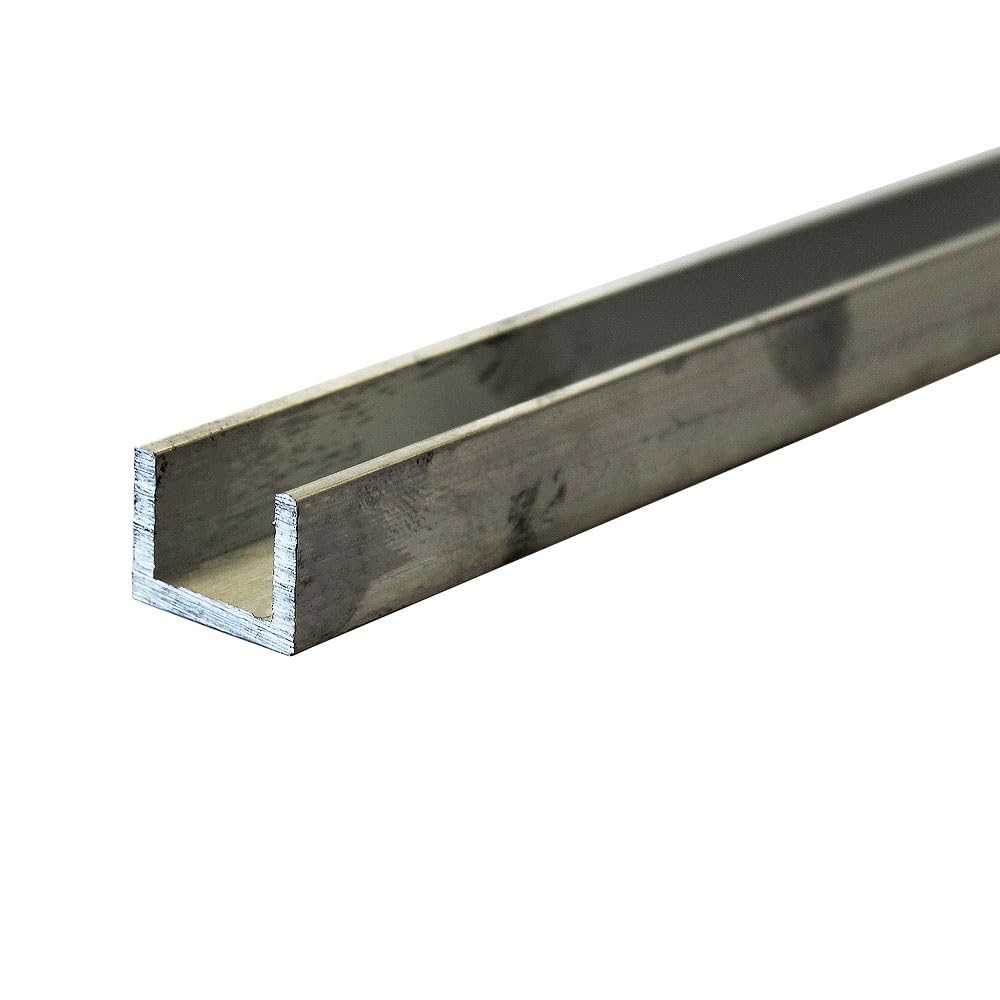 The Mesh Company Grey 1" X 3/4" Aluminium U-Channel Trim X 1/8" Wall - Aluminium Channel U Profile (1000Mm (100Cm) Length)
