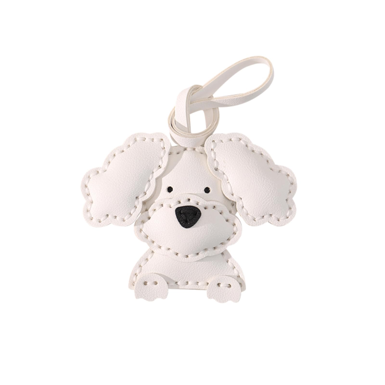 HeriNova Leather Poodle Dog Bag Charms Cute Keychains DIY Craft Kit(no glue)