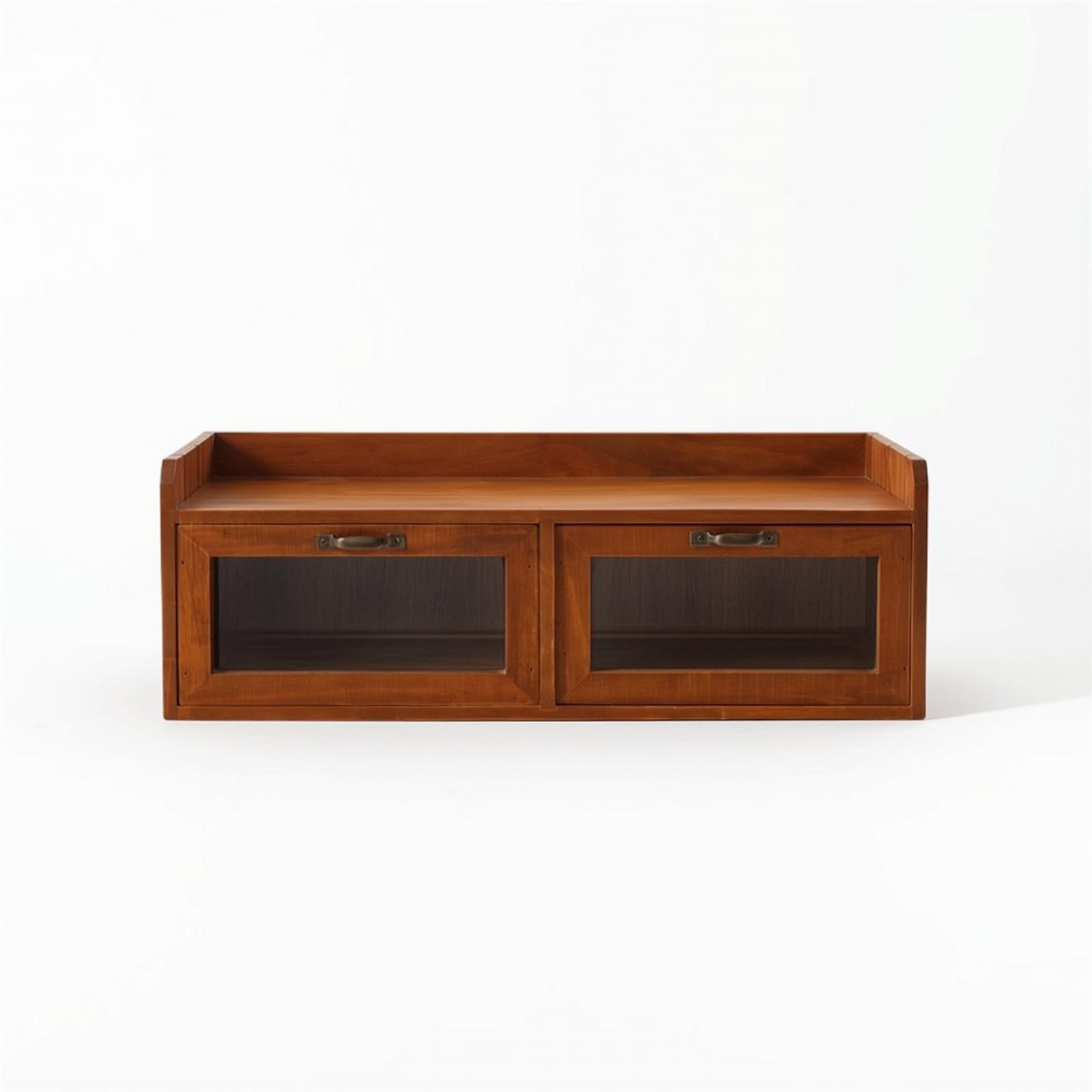 predolo Organizzatore da Scrivania con Cassetti in Legno Organizer da Scrivania con Cassetto Stile Retrò Rialzo per Ufficio, Studio , Due Cassetti Con Finestra E Divisorio Superiore