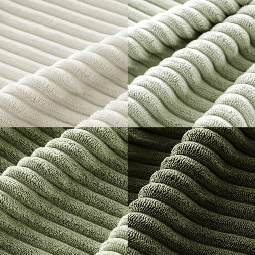 Image of MIULEE Decorative Throw Pillow Covers Set of 4 Summer Light Green Gradient Natural Earthy Modern Classic Soft Corduroy Cushion Covers for Sofa Couch Bed Living Room Spring Home Decor 24x24 Inch