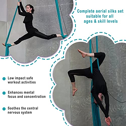 10M Premium Aerial Silks Equipment Yoga Pilates Swing Aerial Yoga Antigravity Hammock Trapeze for Acrobatic Dance,Air Yoga, Aerial Yoga Hammock