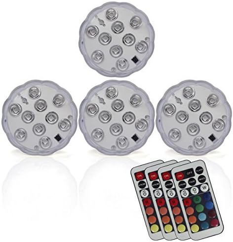 Luces LED de Navidad con control remoto, 13 colores, 4 modos, funciona con pilas, luces LED sumergibles para decoración de fiestas de Navidad en
