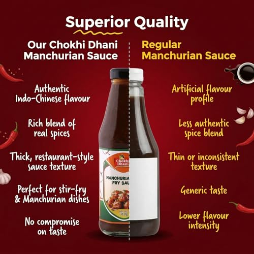 Image of Chokhi Dhani Manchurian Sauce 310g | Indo Chinese Stir Fry Sauce | Cooking Sauce | Restaurant Style Manchurian Flavour
