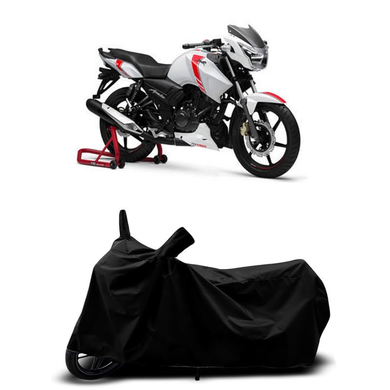 Image of DUFFEL-All Two Wheeler Bike /Scooty Body Cover Used for TVS BS6 Apache RTR 160 BS6 Heat Protectio /Water Resistance /UV-Rays /Birds Dropping /Scratchproof /Dust Proof /Waterproof All Variants [Black]