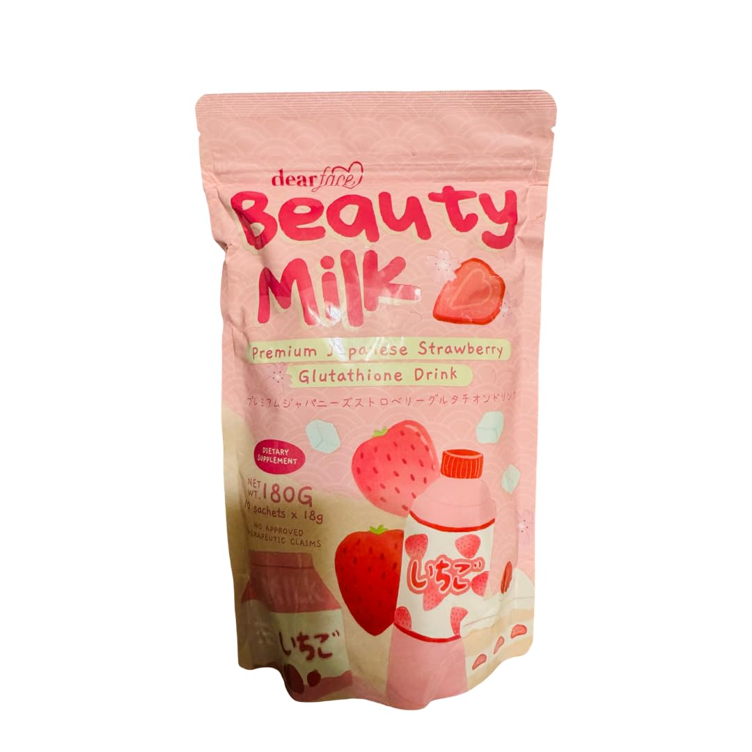 Amazon.com: Beauty Milk Dear Face Collagen Glutathione Drinks (180g,  Strawberry) : Health & Household