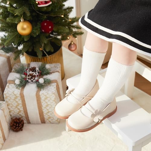 ESTINE Toddler Kids Bow School Uniform Oxford-Little Girls Flower Dress Party Shoes4