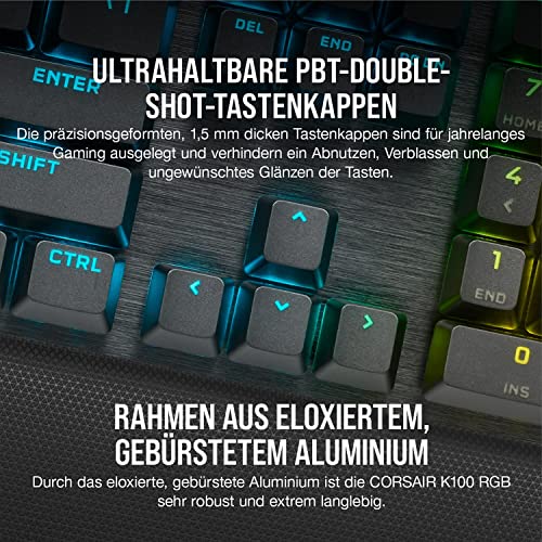 CORSAIR TECLADO (ALEMAN) K100 RGB OPTISCH-MECHANISCH OPX BLACK - Tastiera gaming - Immagine 6
