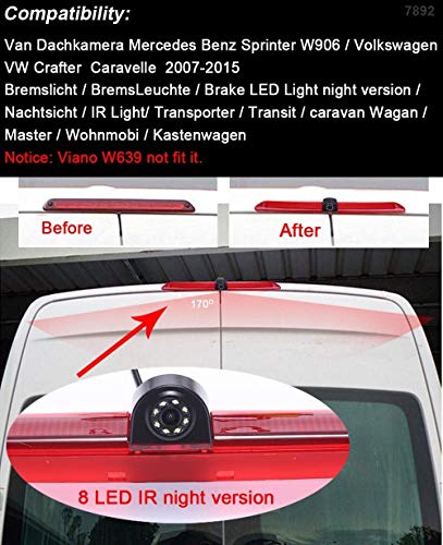 HD Brake Light Backup Camera with Rear-view Mirror Monitor - Image 2