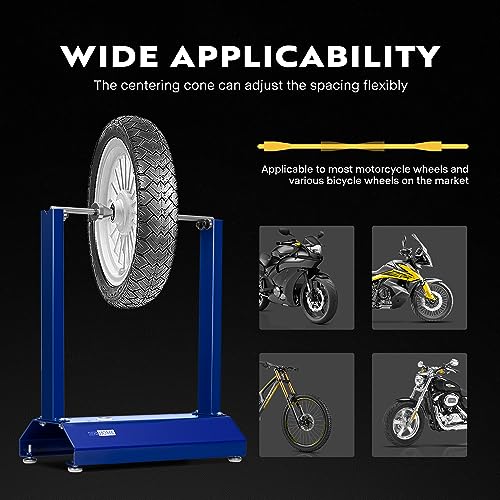 VIVOHOME Motorcycle Bike Wheel Balancer, Rim Tire Alignment Balancing Tools for Most Motorcycles and Sport Dirt Bikes with Adjustable Centering Cones, Blue