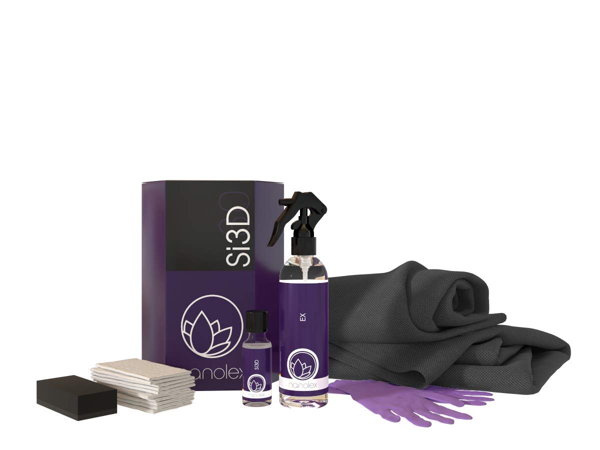 Nanolex Si3D Lackversiegelung SET, Nanoversiegelung für erhöhte Lackhärte und Farbvertiefung, Quartz Coating für langanhaltenden Lackschutz, Autolack Versiegelung mit Lotuseffekt, 30 ml + 200 ml