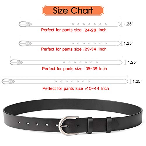 Whippy Women Genuine Leather Belt For Pants Dress Jeans Waist Belt With Brushed Alloy Buckle (Suit Pants Size 22-26 Inches,Black Strap And Silvery Buckle) #TOP5