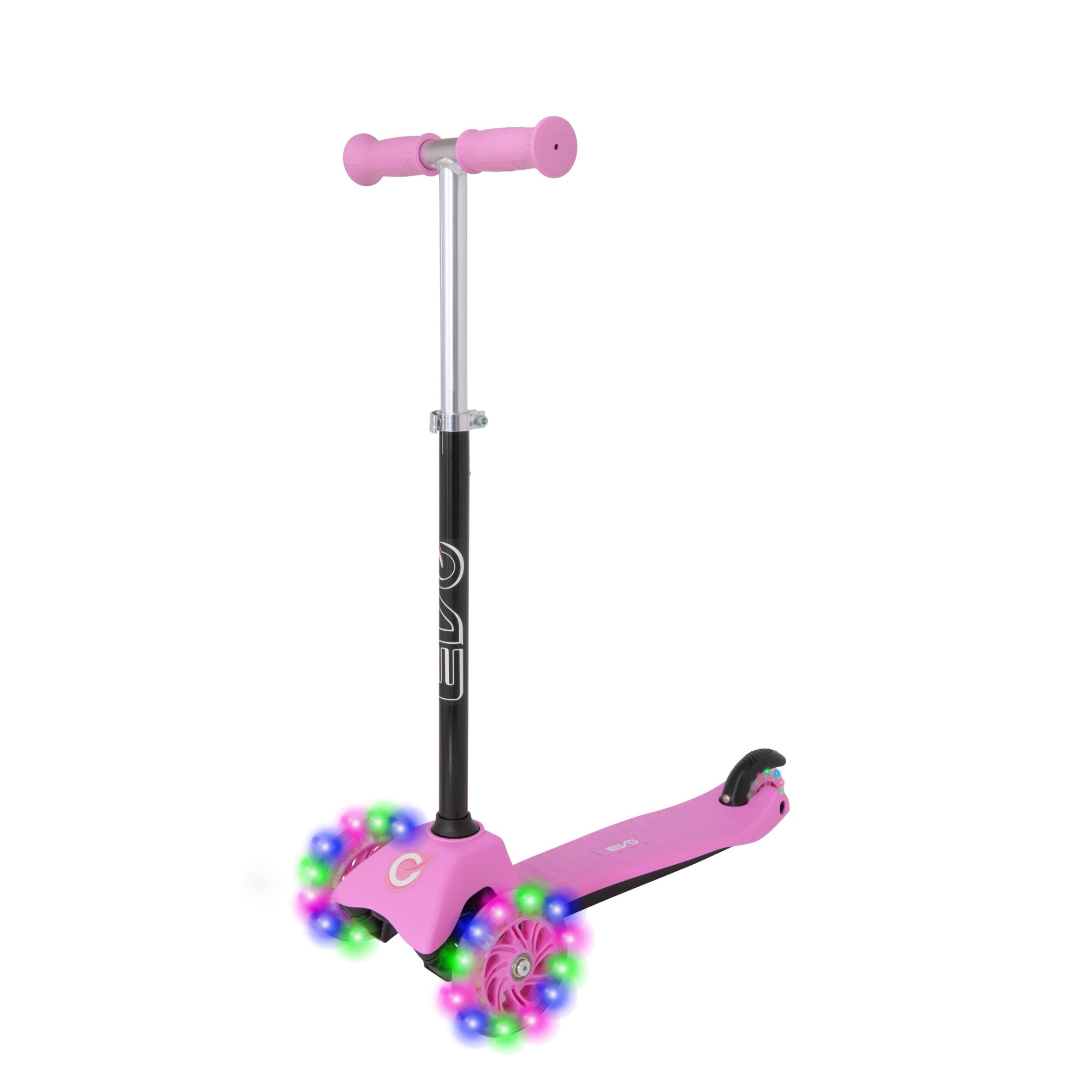 Light-Up Mini Cruiser Pink & Black Scooter | 3-Wheeled Kids' Scooter with Light-Up Wheels | Adjustable Height Push for Toddlers & Children | Balance Kick Scooter for Ages 2-7