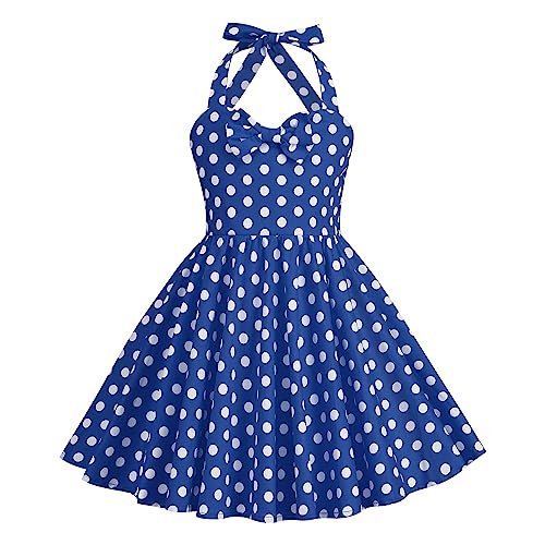 Vestido vintage años 50 para niñas Odizli sin mangas con lazo