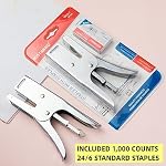 Motarro Heavy-Duty Full-Strip Metal Plier Stapler, Large Capacity Stapler with Standard 24/6 Metal Staples 1000 pcs for Desktop Work Office & School Supplies