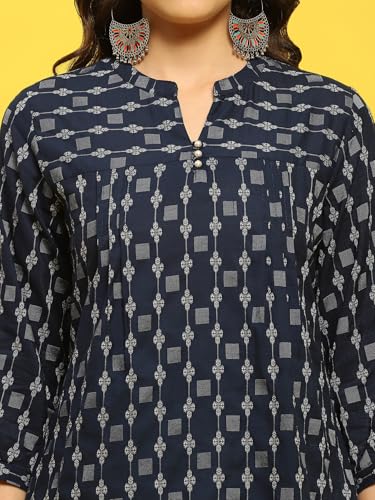 Image of Shree Women Liva (Rayon) White Floral Print Kurta