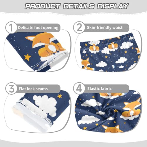 Star Cute Fox Girls Casual Leggings for Kids Printed Long Pant Bottoms Stretch and Soft3