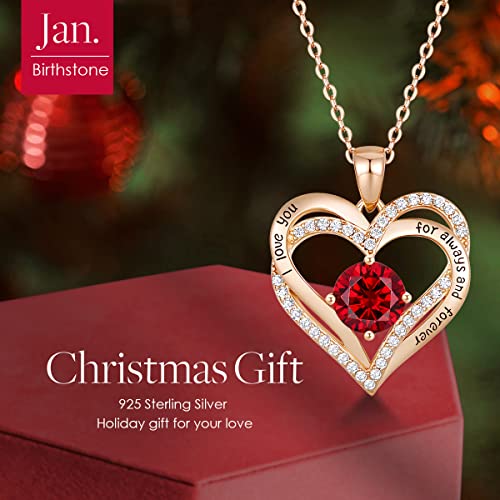 CDE Forever Love Heart Necklaces for Women, Wedding Anniversary, Birthday Mothers Day Christmas Day Gifts for Mom, Mother, Wife, friend, S925 Silver Jewelry with Birthstone Pendant - Image 4