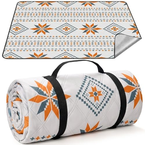 HUTHIM Picknickdecke 300x300 cm Wasserdicht Maschinenwaschbar: Stranddecke Sandfrei Outdoor Decke Waschbar Faltbar Strandmatte mit Tragegurt - perfekt für Strand, Camping & Picknick (8-10 Personen)