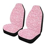 Qilmy Pink Car Seat Covers Universal Non-Slip Car Seat Cover Breathable Stain Resistant Seats Covers