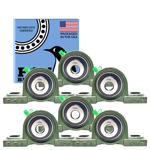 PGN UCP201-8 (6 Pack) Pillow Block Bearing - 1/2" Bore Self-Aligning