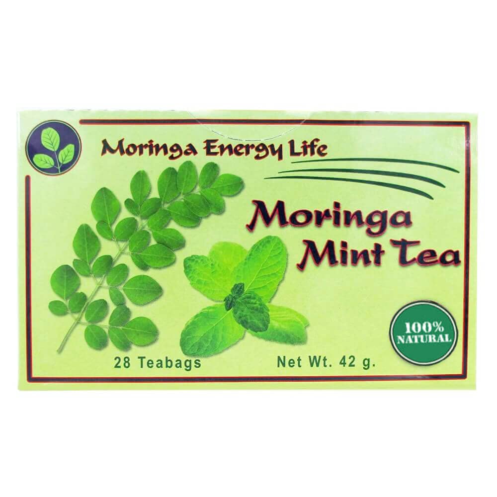 Moringa Mint Tea 28 tea bags (Keto, Detox, Paleo, Vitamin & Minerals, Vegan, Gluten-Free, Non-GMO, Herbal, Caffeine-Free)