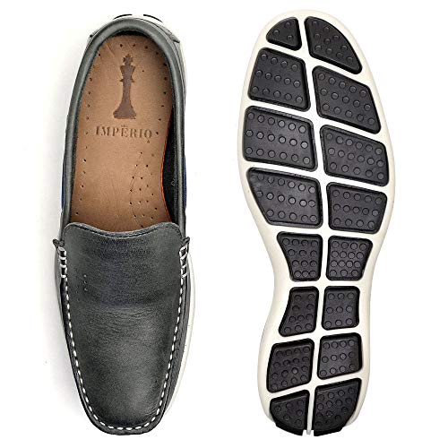 Mocassim Infantojunvenil Couro Legítimo Soft Bertioga Império Kids - Bg-7651 - Grafite (36)