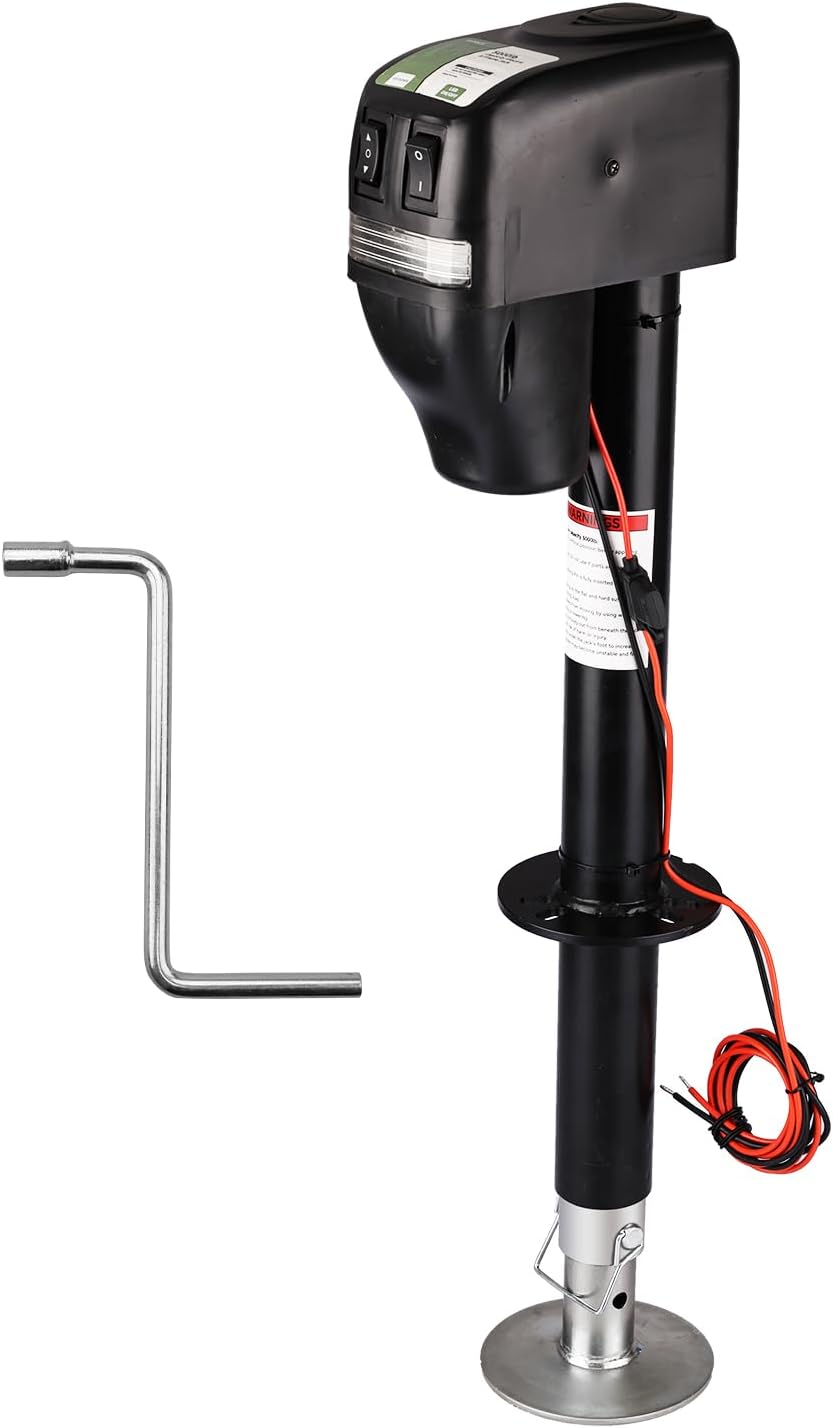 RVMATE Electric A-Frame Trailer Jack up to 5000-5500lbs Heavy Duty RV Electric Power Tongue Jack with Accessories Manual Crank Handle