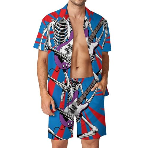 Chemise Hawaïenne Squelette Roche - Ensemble Homme Anti-Chaleur pour la Plage et l'Été