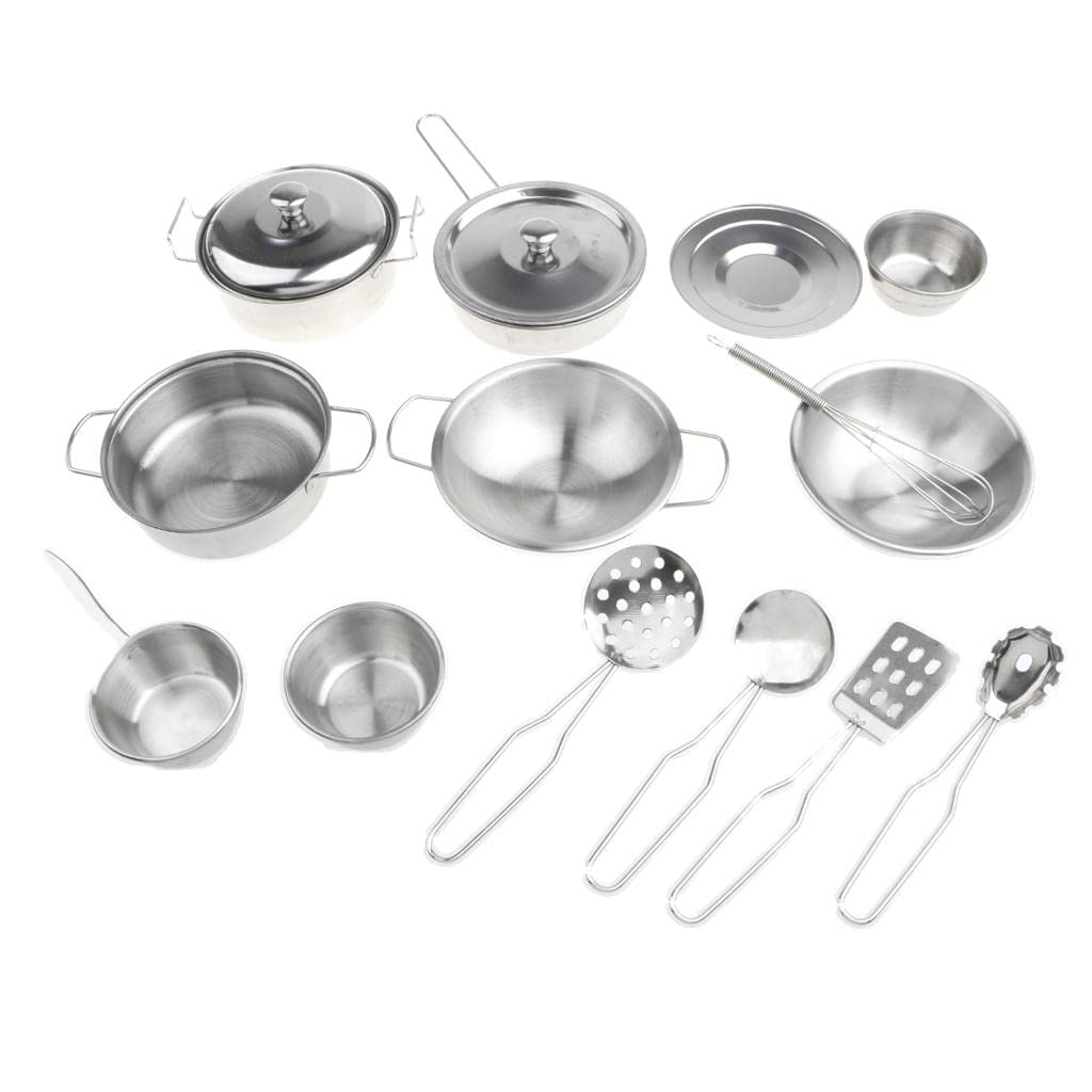 LOOM TREE® 16 Pieces Metal Silver Mini Kitchen Cookware Utensil Simulation Chef Toy Kids Preschool Cooking Play Tool Set Kids Gift | Authentic Collectors Piece | Rare Collectible | (B0CWLBRRXZ) Amazon Price History, Amazon Price Tracker