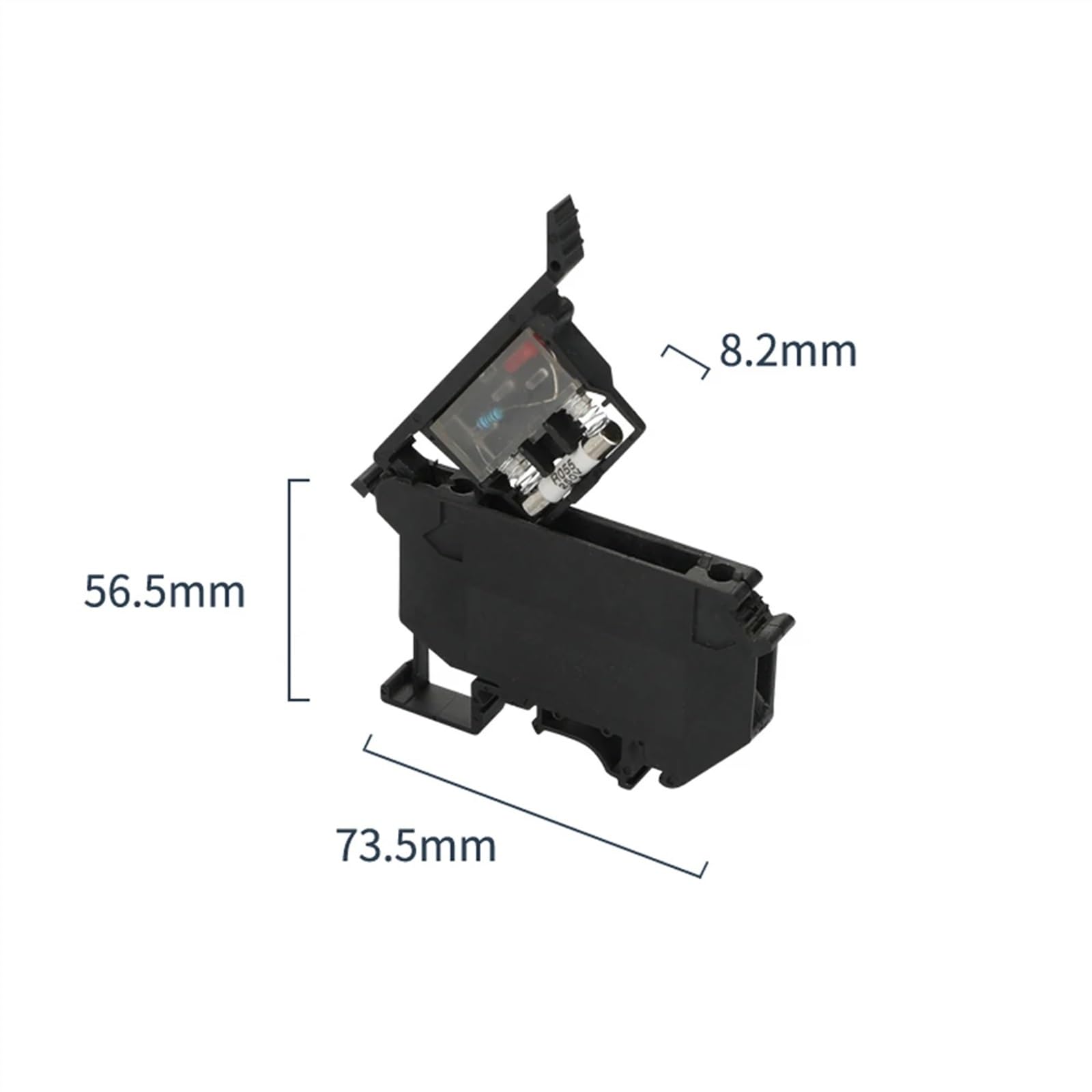 50 pièces UK-5-HESI bornier sur Rail Din connecteur noir vis fusible bornier connecteur vis porte-fusible conducteur 24V220V(220V LED light,Without fuse)