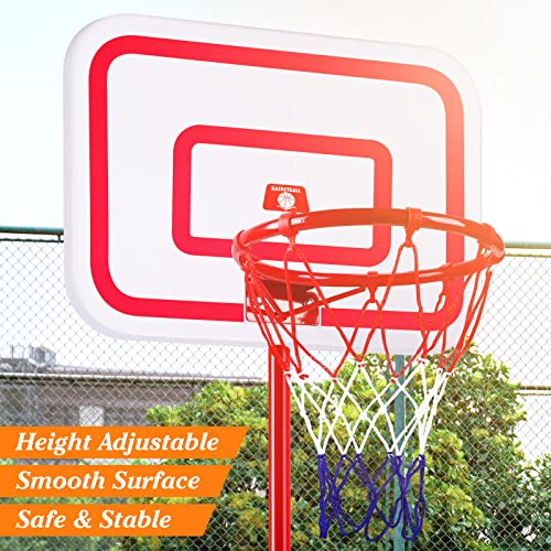 Kids Basketball Hoop - Toddler Basketball Hoop Outdoor Indoor With 3 Balls Adjustable Height 2.9Ft-6.2Ft Small Mini Hoop Portable Kids Basketball Goal Backyard Toy For Boy Girl Youth Age 3 4 5 6 7 8 #TOP2