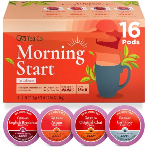 Image of Gya Tea Co Morning Start Tea Pod Collection Gift Set (16 Count) - Different Flavors Assorted Variety Pack