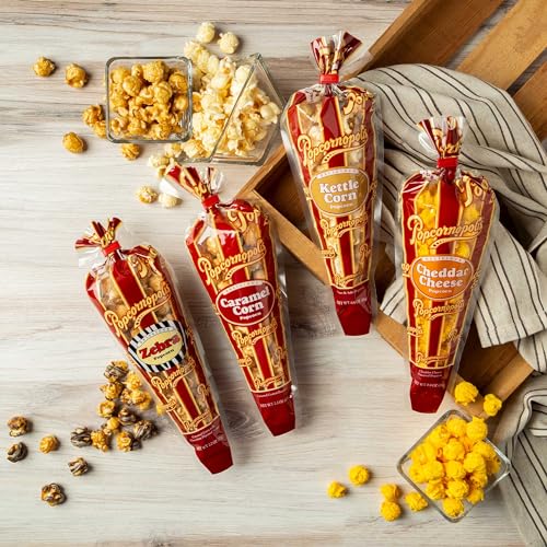 Popcornopolis 3491002 Gourmet Popcorn Snacks, 12 Cone Variety Snack Packs (Gift Cone), Zebra Popcorn, Cheddar Cheese Popcorn, Caramel Popcorn & Kettle Corn Popcorn thumb #3