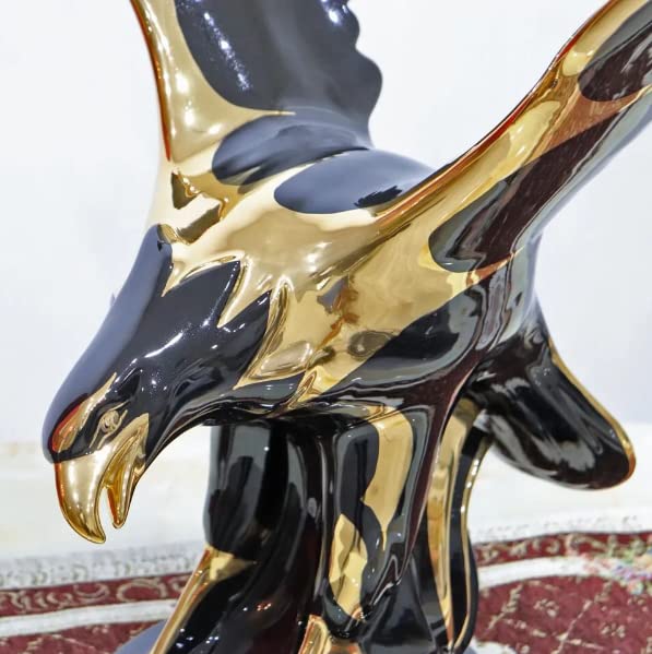 陶器 動物 ワシ/タカ 置物 イタリア製 AHURA ブラックゴールド