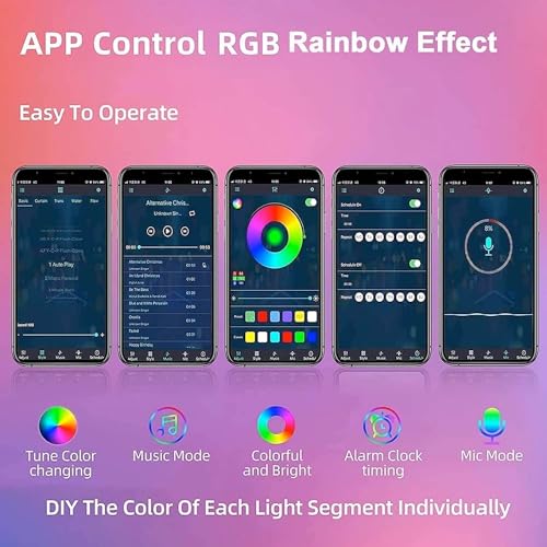 Image of 33ft WiFi Outdoor LED Strip Lights - Waterproof IP68, Compatible with Alexa & Google Assistant, 24V Low Voltage, App & Remote Control, Heavy-Duty 1 Roll Continuous Strip, Multicolor, Self-Adhesive