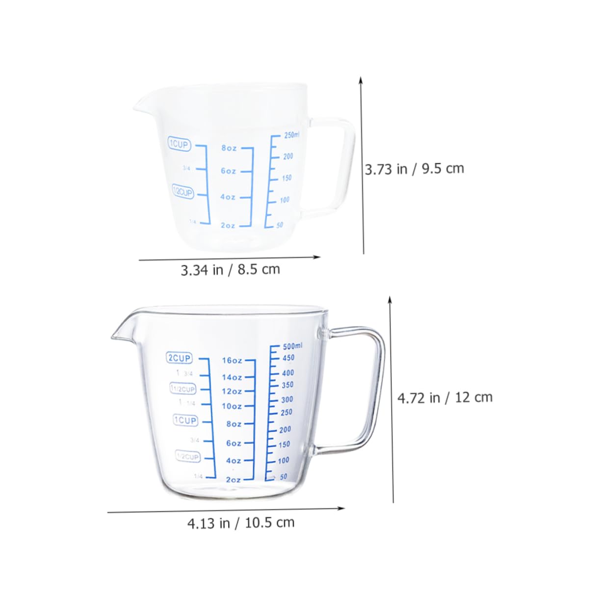 2pezzi Tazza di Vetro Misurino Misurino per Cottura Cucina Hotel Ristorante