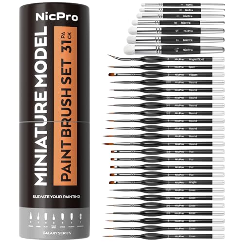 Nicpro 31PCS Model Paint Brush Set