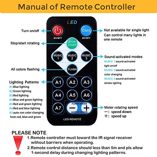Sound Activated Party Lights with Remote Control, Battery Powered/USB Portable RBG Disco Ball Light, Dj Lighting, Strobe Lamp 7 Modes Stage Party Supplies for Home Room Dance Parties Birthday Karaoke
