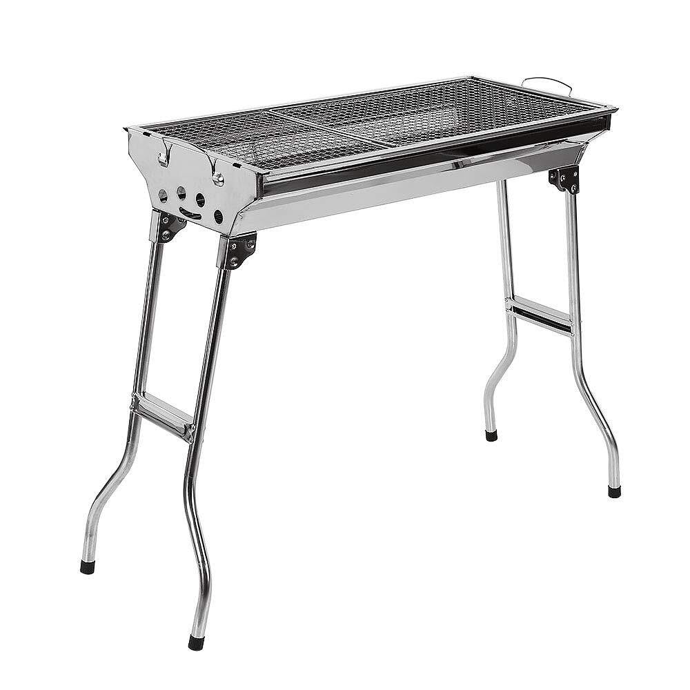 Przenośny grill na węgiel drzewny - grill na węgiel drzewny grill na węgiel drzewny przenośny składany stalowy grill kempingowy - antypoślizgowy składany grill BBQ (73 x 33,5 x 70 cm) (73 x 33,5 x 70