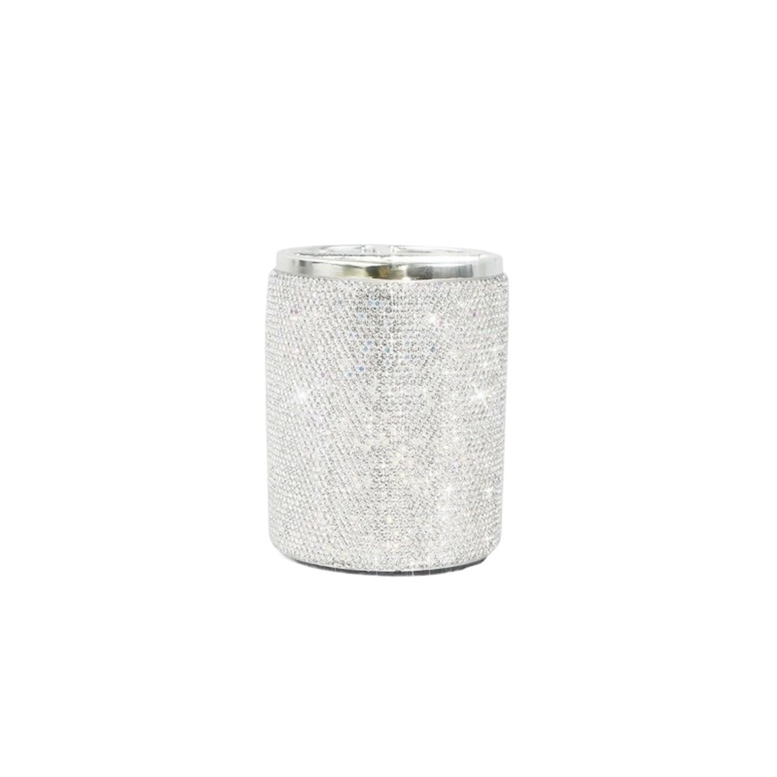 LOVSSU Bling Diamond Pen Container Business Office Holder Makeup Brush Storage Box Multifunctional Desktop Organize