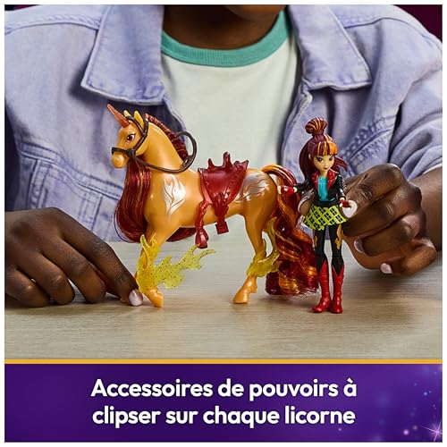Unicorn Academy - L'Ecole des Licornes - Licorne Cinder + Poupée Valentina - Licorne, Poupée Et Accessoires À Collectionner- Jouets Inspirés De La Série L'Ecole des Licornes - Jouet Enfant 4 Ans Et +