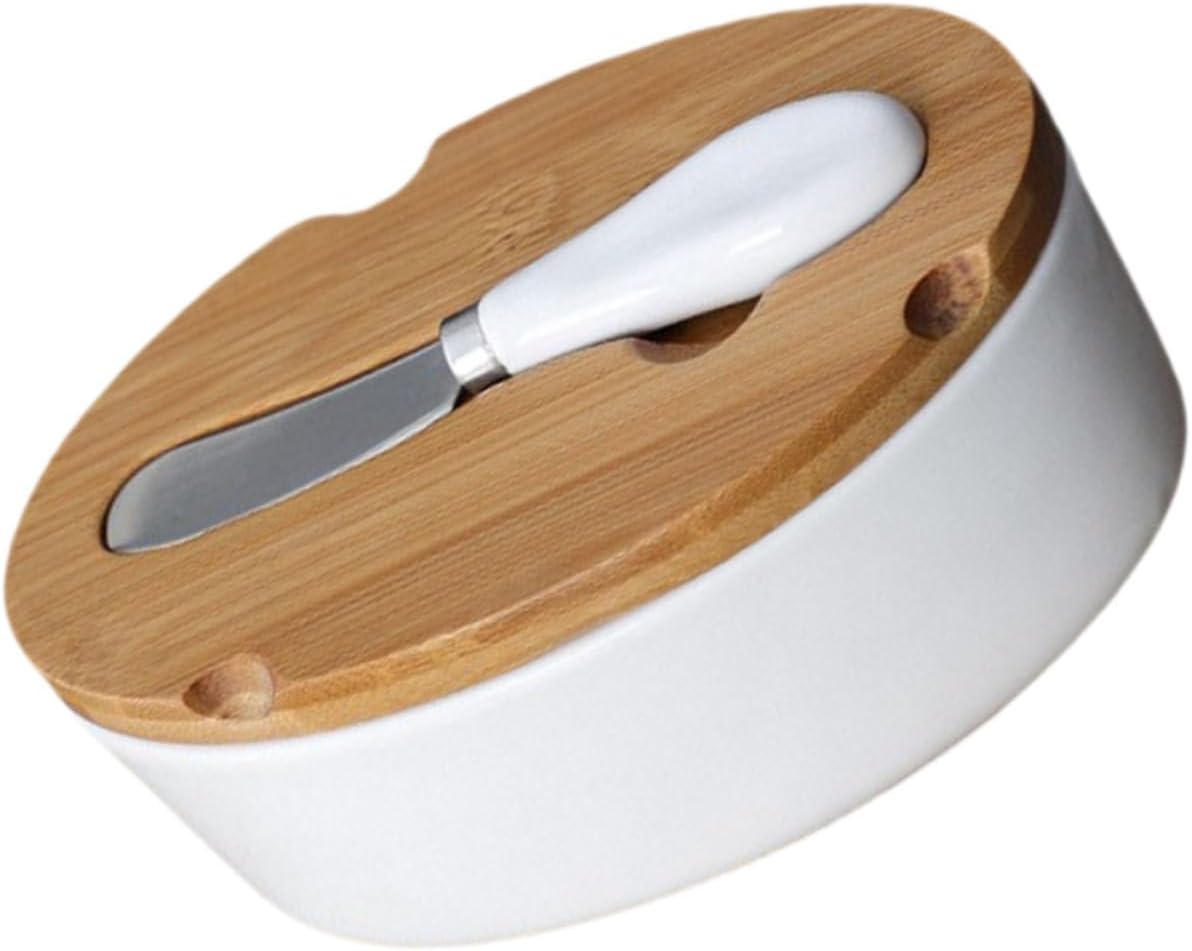 Unomor 1set Butter Dish Container with Lid Ceramic Cheese Box for Home Keeps Butter Fresh and Spreadable Stylish Kitchen Storage and Design