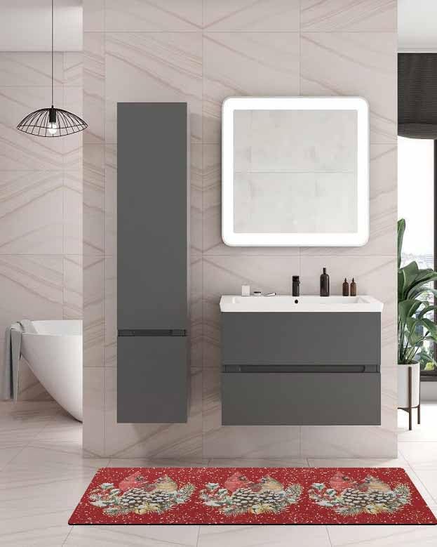 Miniatura 2 de Tapete de baño con diseño de pájaros de Navidad, antideslizante, de secado rápido y absorbente, tierra de diatomeas, ducha, fregadero, dormitorio,