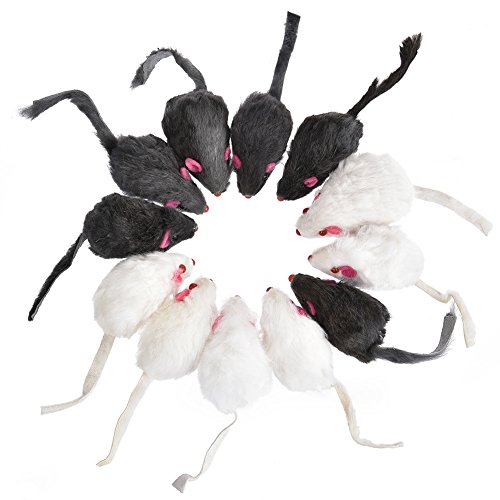 Yunt Lot de 12 Souris en Peluche pour Chat Jouet pour Chat