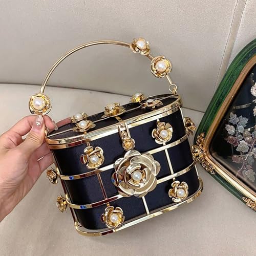 Sac seau de soirée chic pour mariage avec perles fleurs - 4