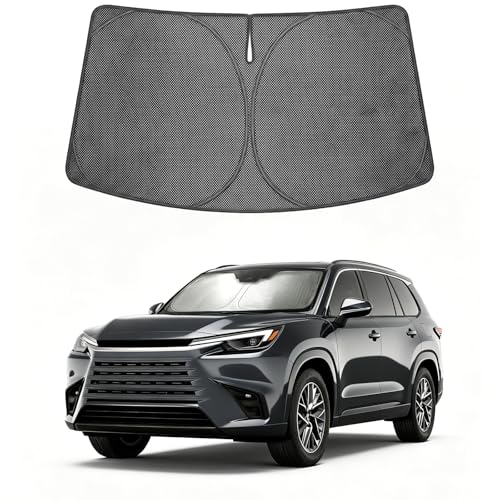 Image of Proadsy Windshield Sun Shade Custom Fit Lexus TX 2024-2026 Ice Crystal Black Front Window Sunshade UV and Heat Blocker Foldable Visor Keeps Car Cooler for Summer Parking and Daily Use