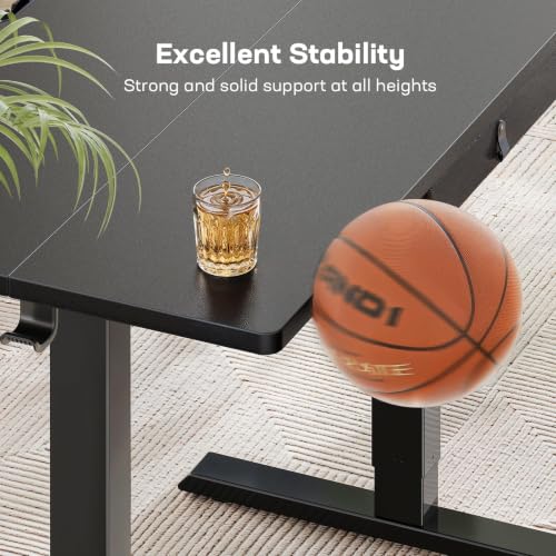 Image of Marsail 48x24 Electric Standing Desk - Adjustable Height Computer Desk with Memory Presets, Storage Bag & Cable Management for Home Office & Gaming Workstations