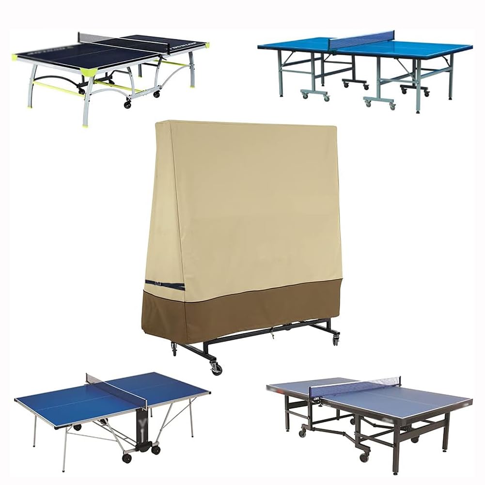 Copertura Tavolo da Ping Pong, Pieghevoli 420D Oxford solare resistente Impermeabile Antipolvere Anti-UV antivento antistrappo protettivo con Cerniera, Per Interno/Esterno