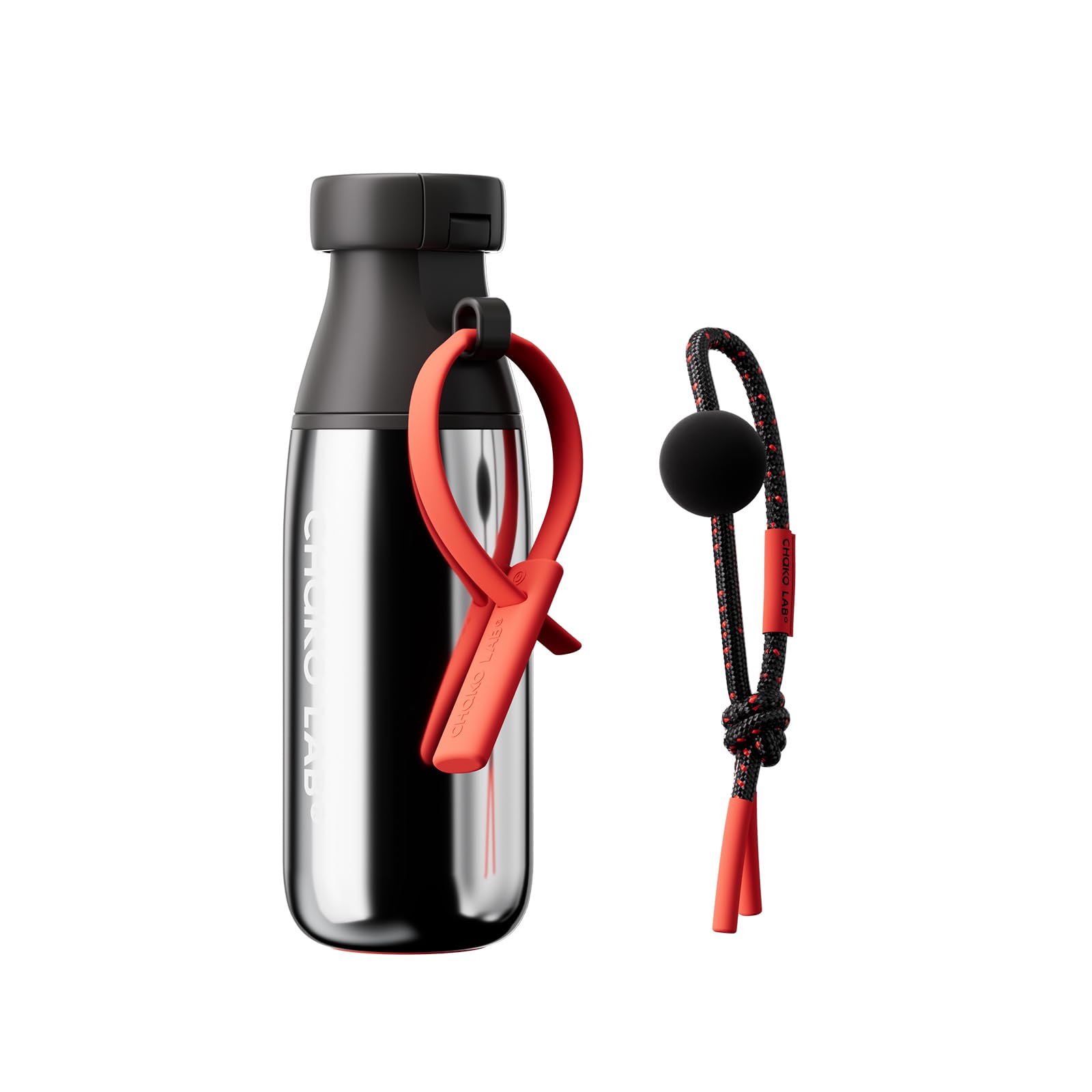 CHAKO LAB Garrafa de água isolada de aço inoxidável com duas alças