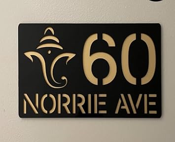 CRAFTEEZY Customised Acrylic Name Board Plate for Home Entrance Apartment Office Gift House Decor Flat (12 x 8 Inch)